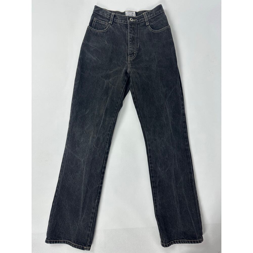 Vintage 90s Carolina Blues Size 2 26x34 Black Acid Wash Straight Leg Loose